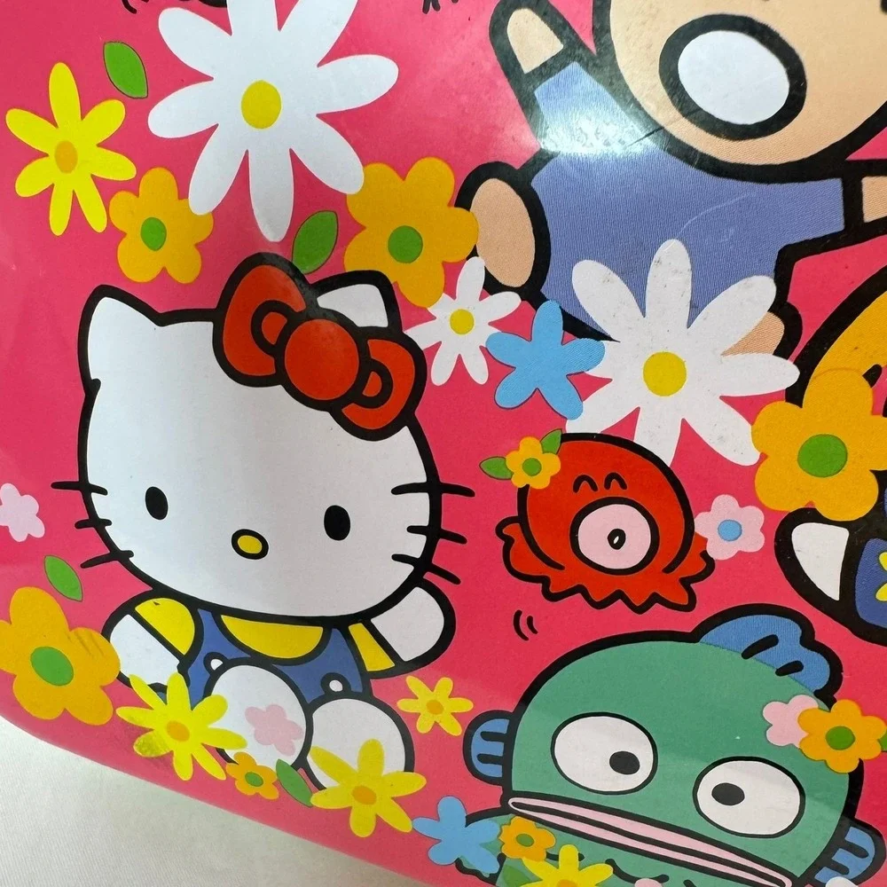 Vintage 1992 Sanrio Character Town Metal Lunch Box Hello Kitty Keroppi Pink Tin